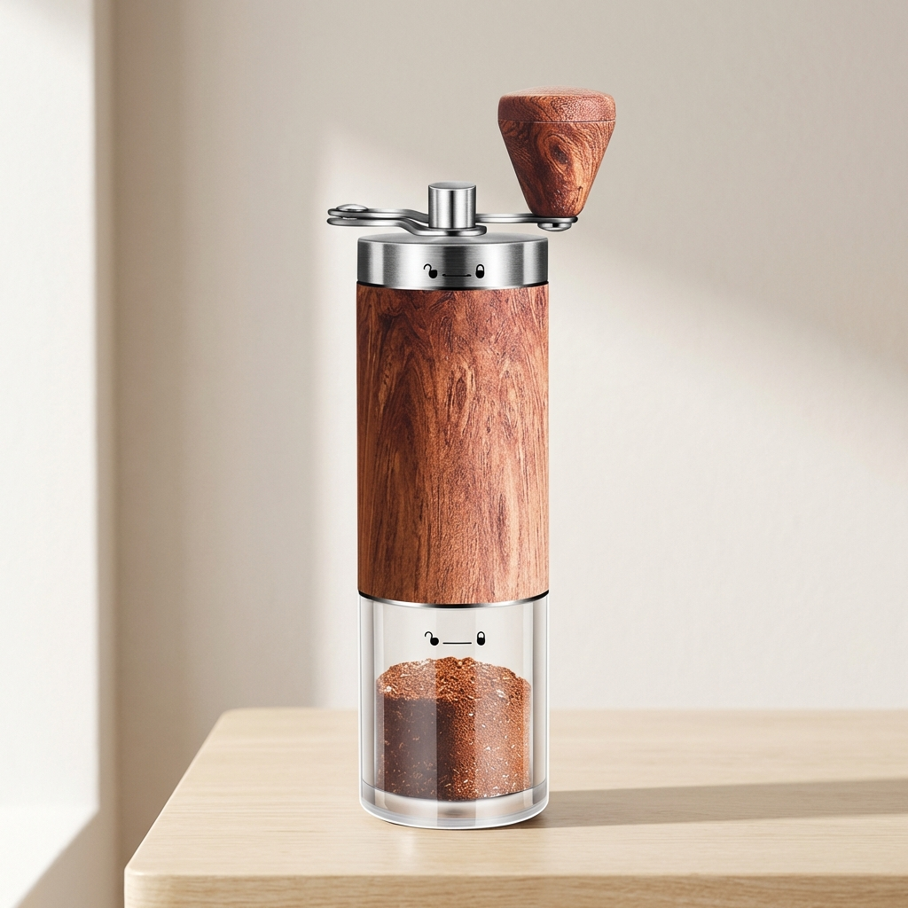 Elegant Coffee Grinder With Wood Finish