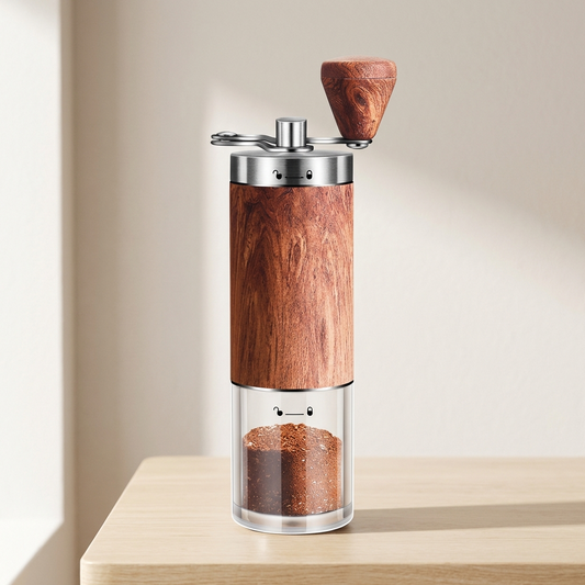 Elegant Coffee Grinder With Wood Finish