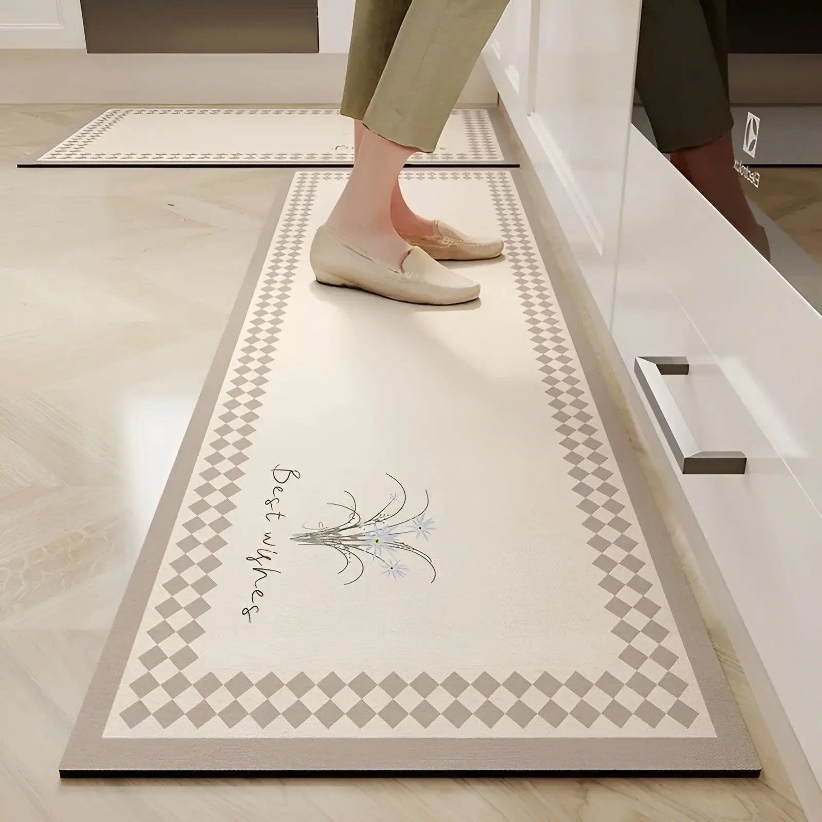 Elegant Cushioned Floor Mat With Non-Slip Texture