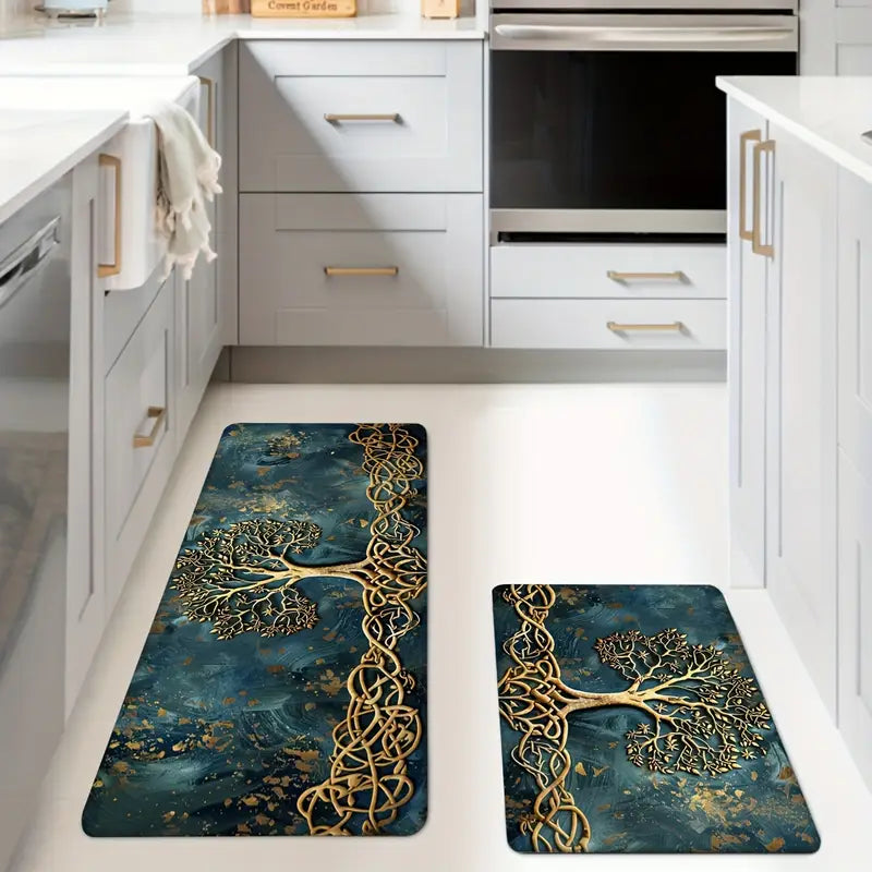Elegant Floor Mat With Tree Of Life Pattern