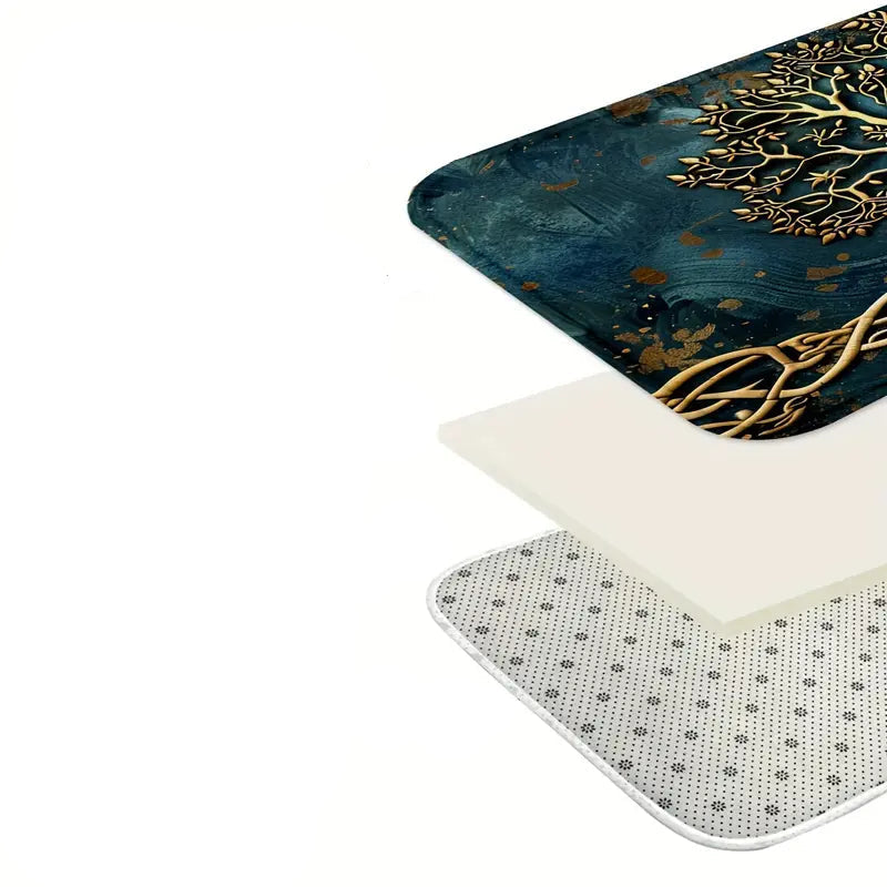 Elegant Floor Mat With Tree Of Life Pattern