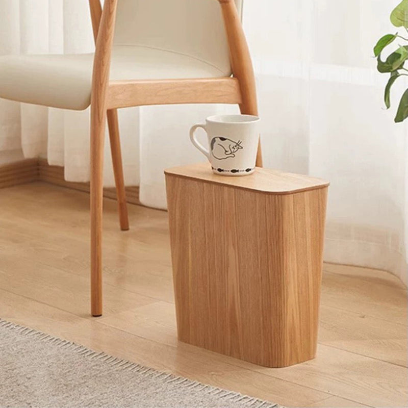 Elegant Kitchen Trash Can With Wood-Grain Finish