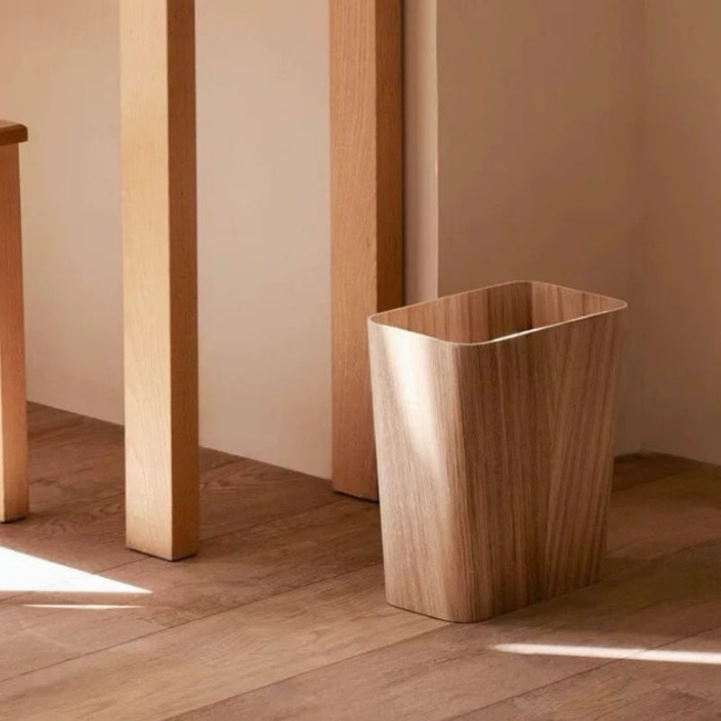 Elegant Kitchen Trash Can With Wood-Grain Finish