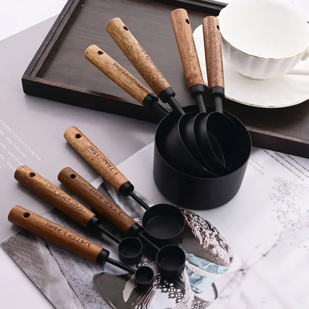 Elegant Measuring Set With Wooden Handles
