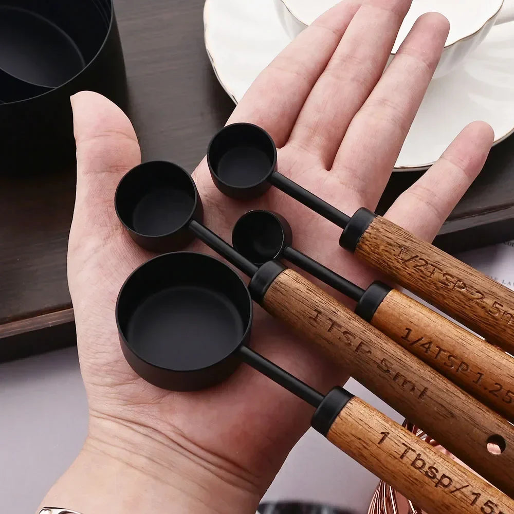 Elegant Measuring Set With Wooden Handles
