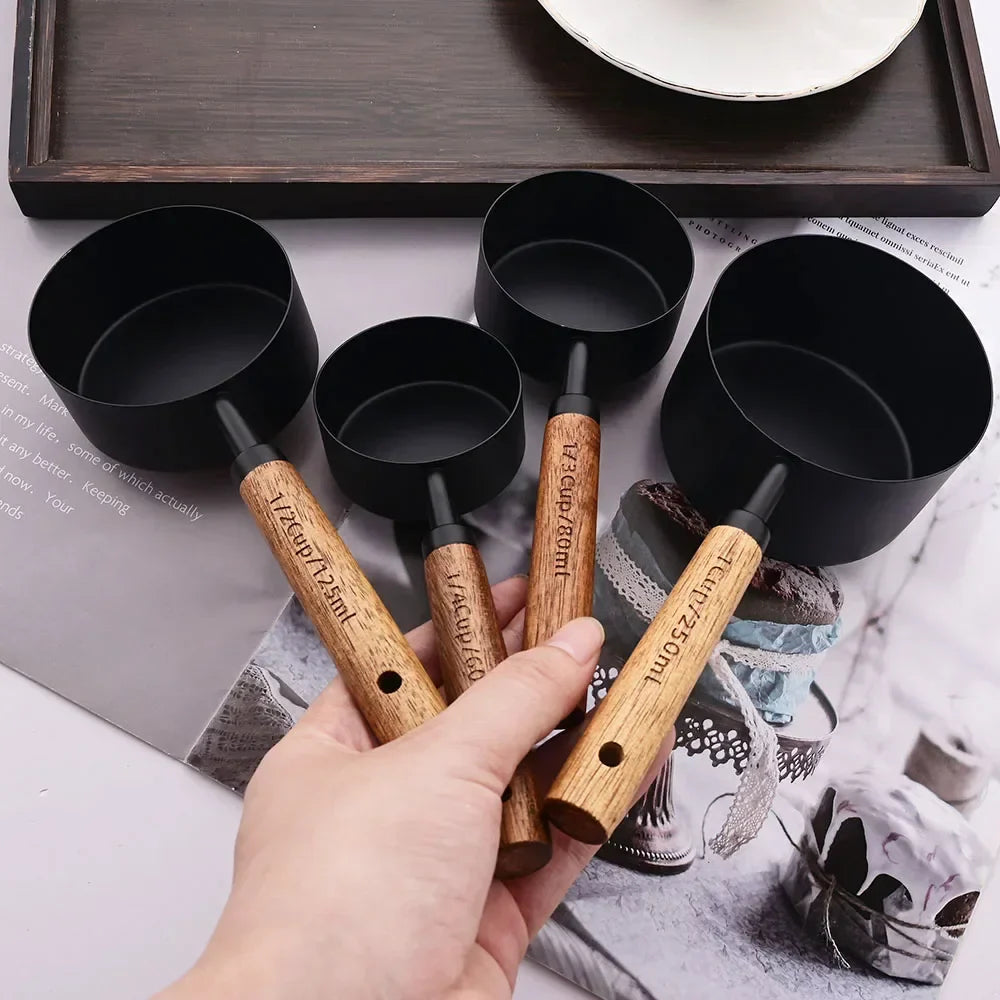 Elegant Measuring Set With Wooden Handles