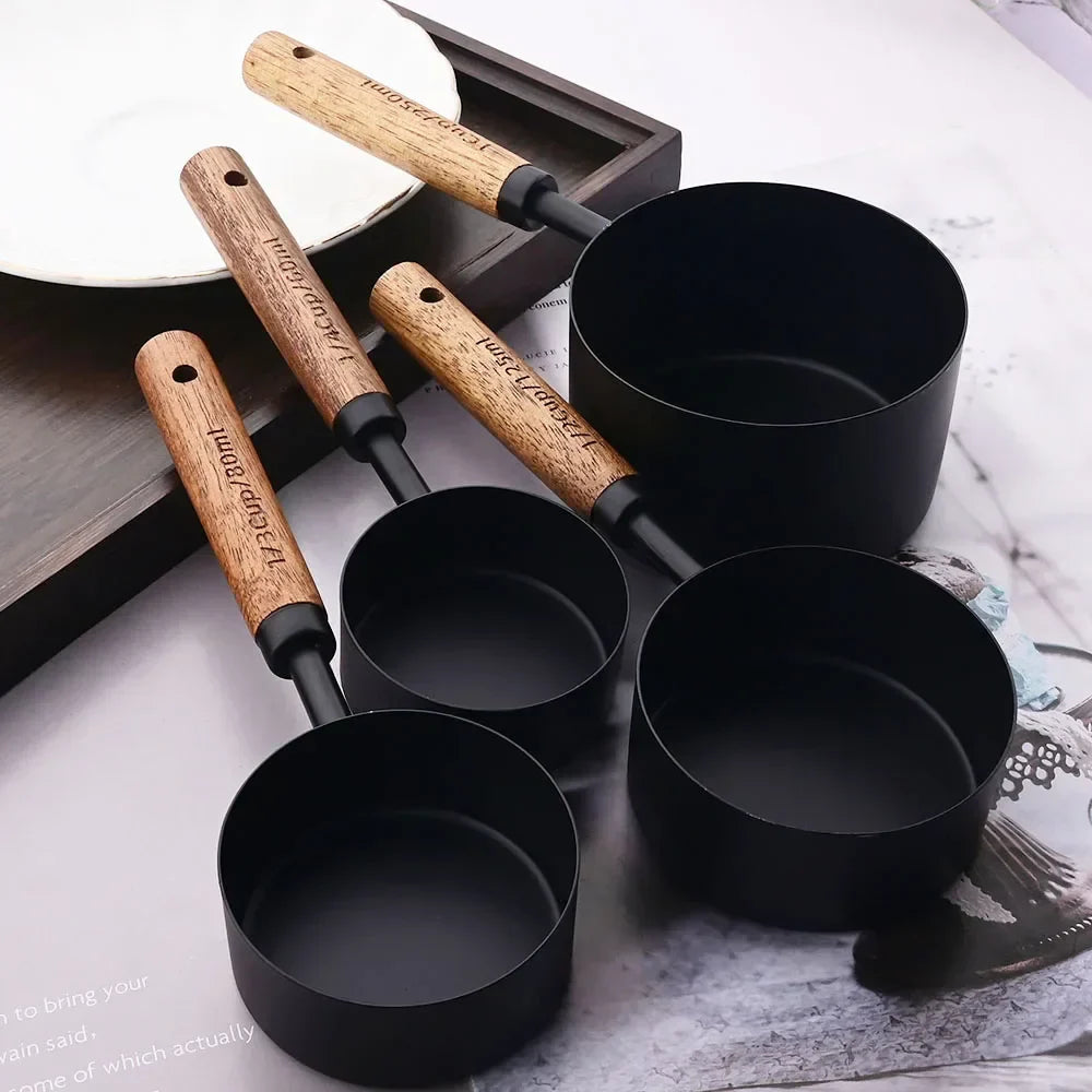 Elegant Measuring Set With Wooden Handles