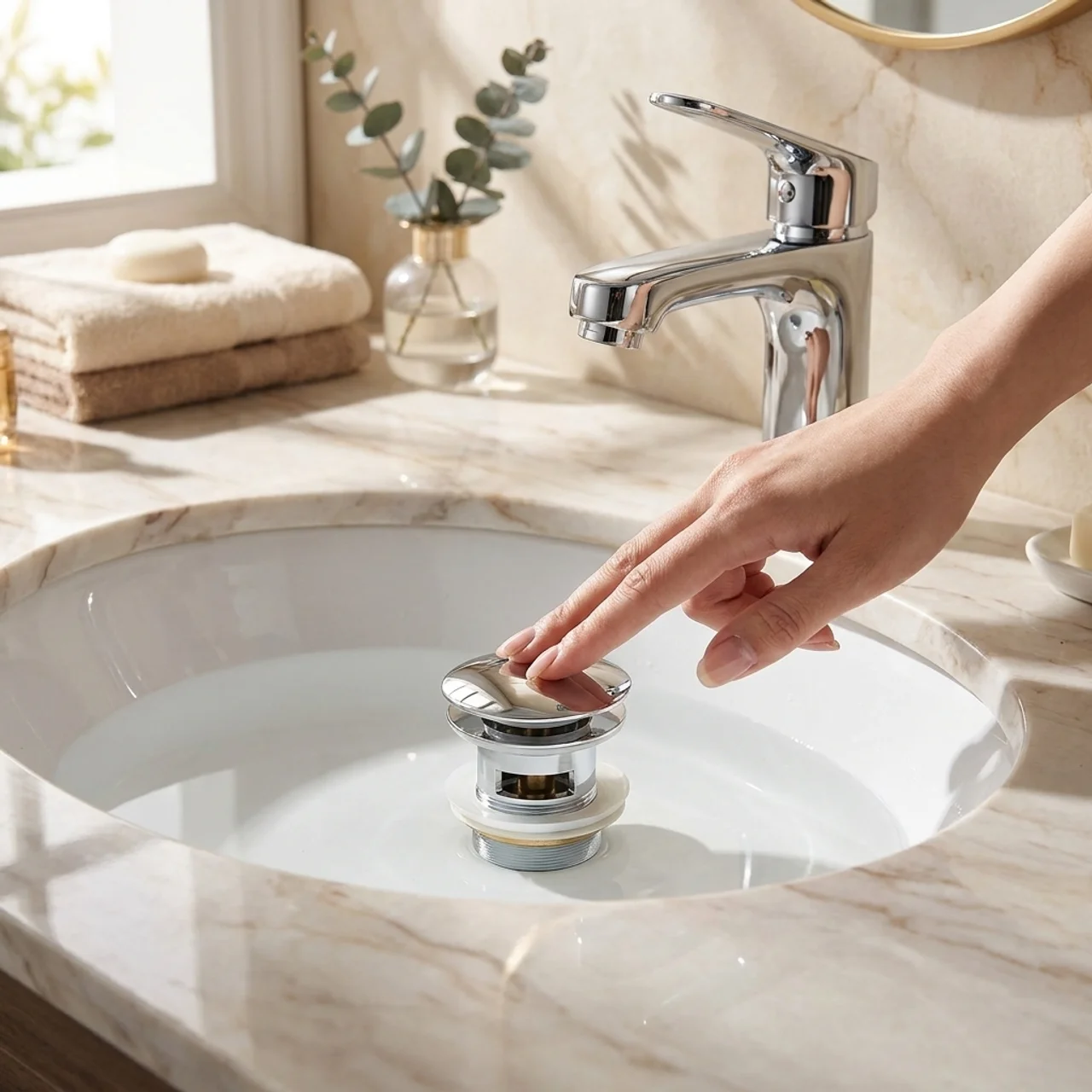 Elegant Pop Up Removable Sink Drain Stopper