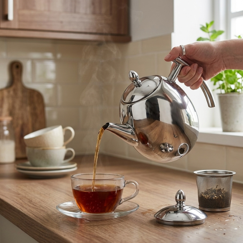 Elegant Teapot With Built-In Infuser