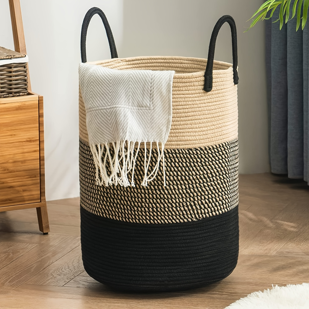Foldable Braided Cotton Laundry Basket