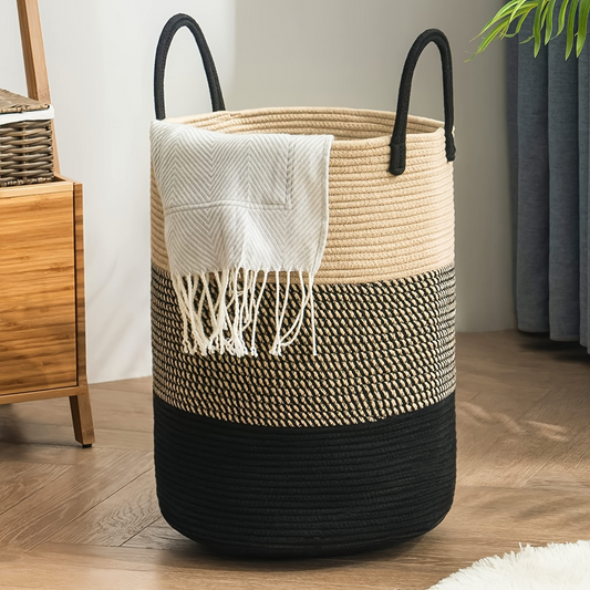 Foldable Braided Cotton Laundry Basket