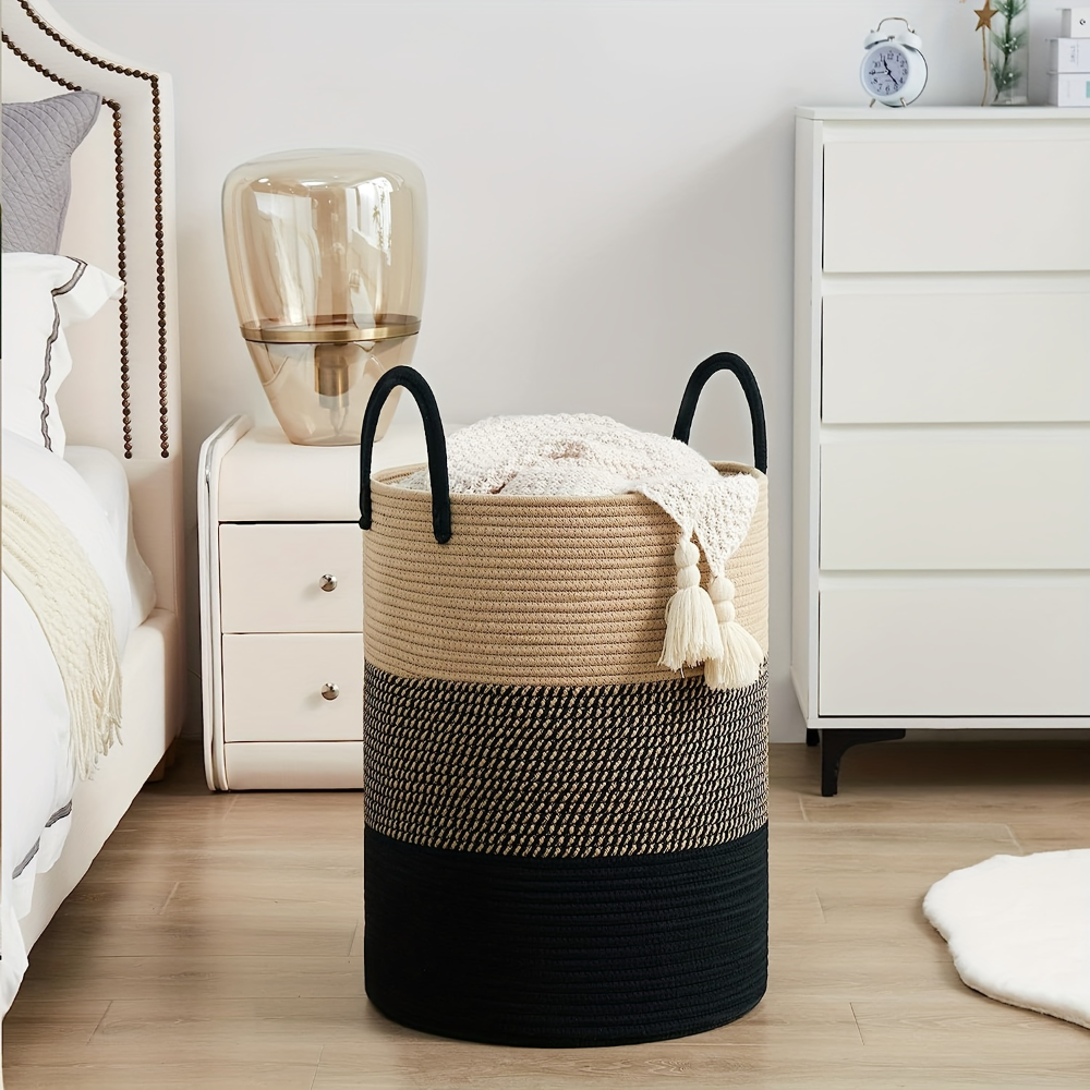 Foldable Braided Cotton Laundry Basket
