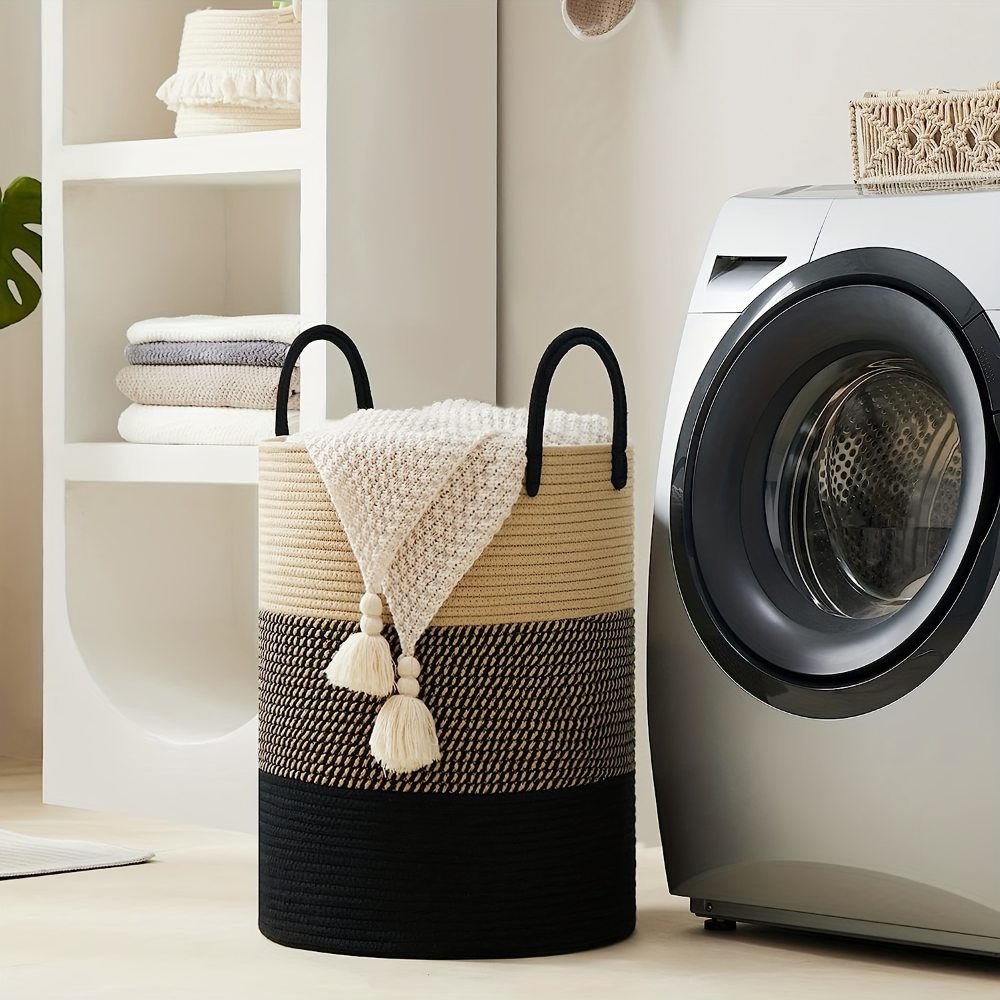 Foldable Braided Cotton Laundry Basket