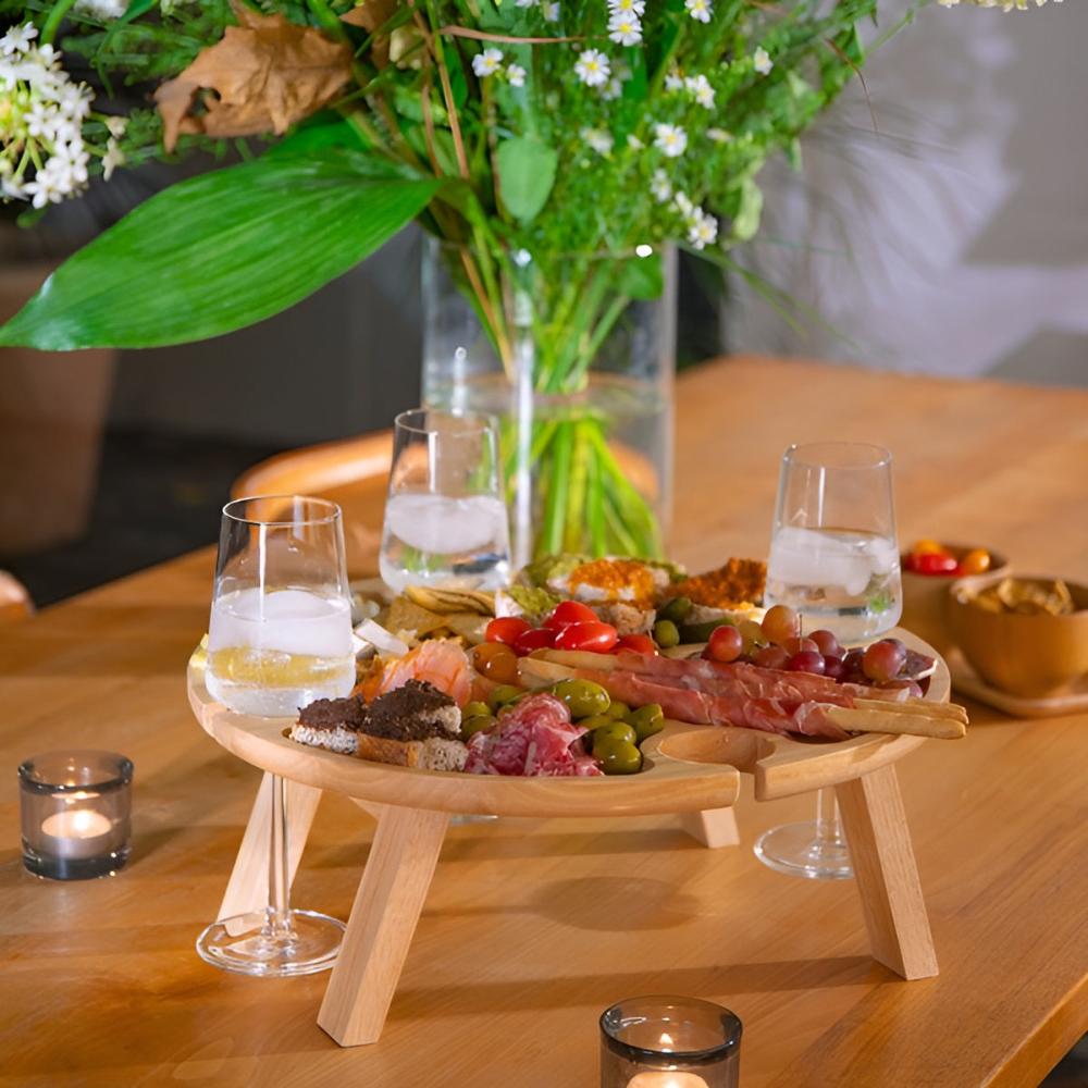 Foldable Picnic Table Solid Wood