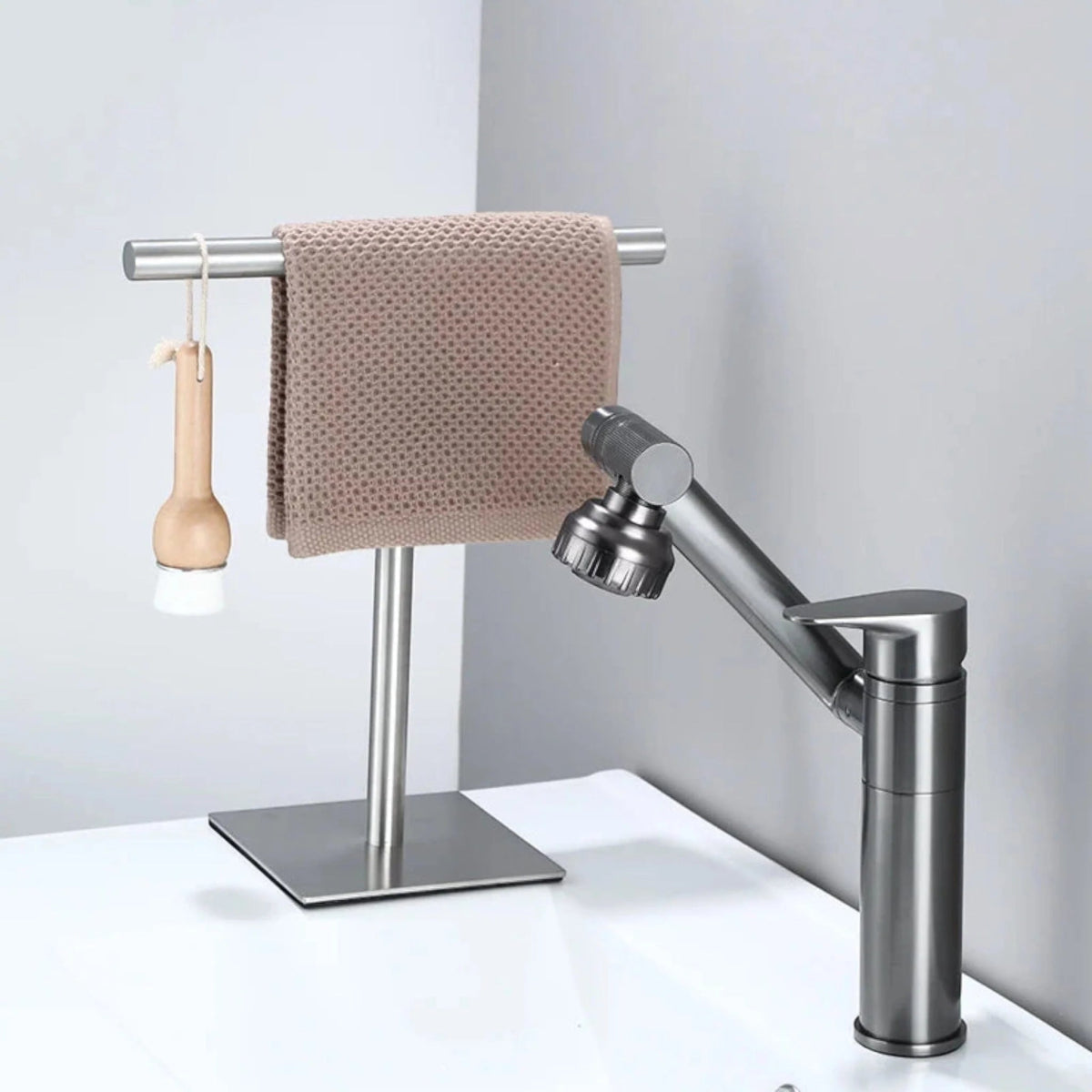 Freestanding Hand Towel Rack With Metal