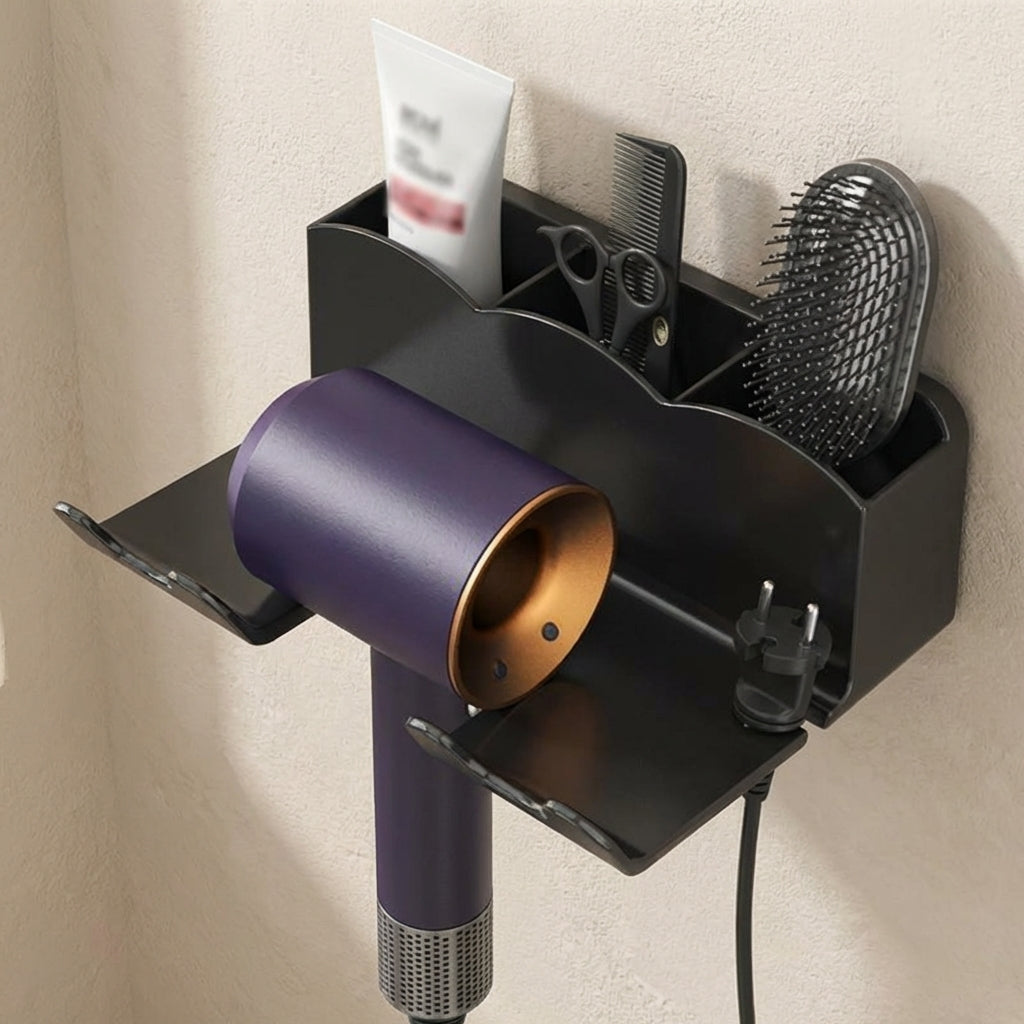 Heat-Resistant Wall Mount Hair Tool Organizer