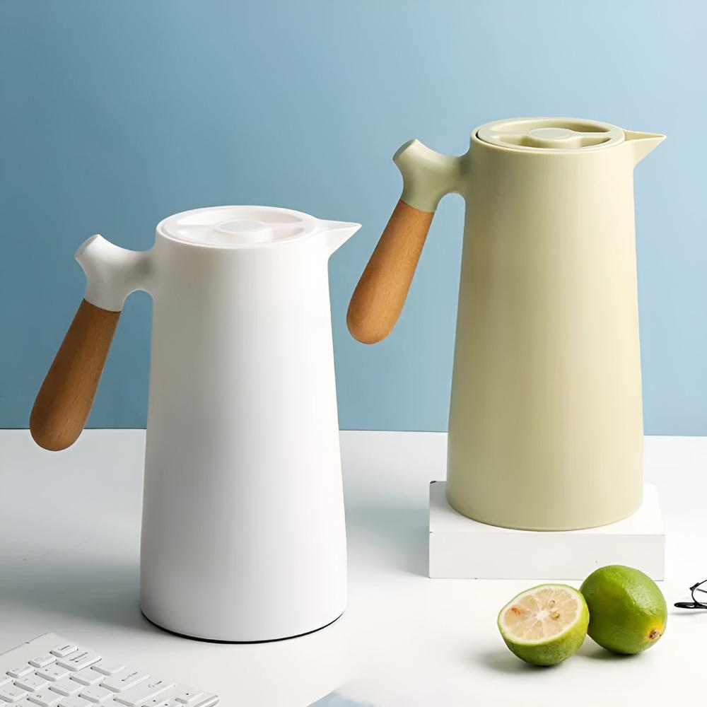Insulated Carafe With Wooden Handle