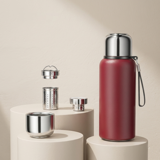Insulated Thermos Bottle With Built-In Tea Strainer