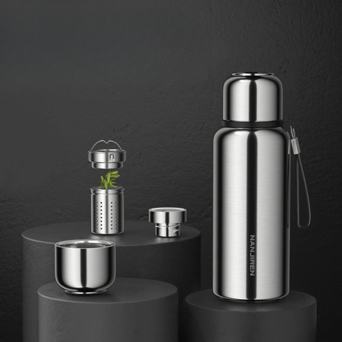 Insulated Thermos Bottle With Built-In Tea Strainer