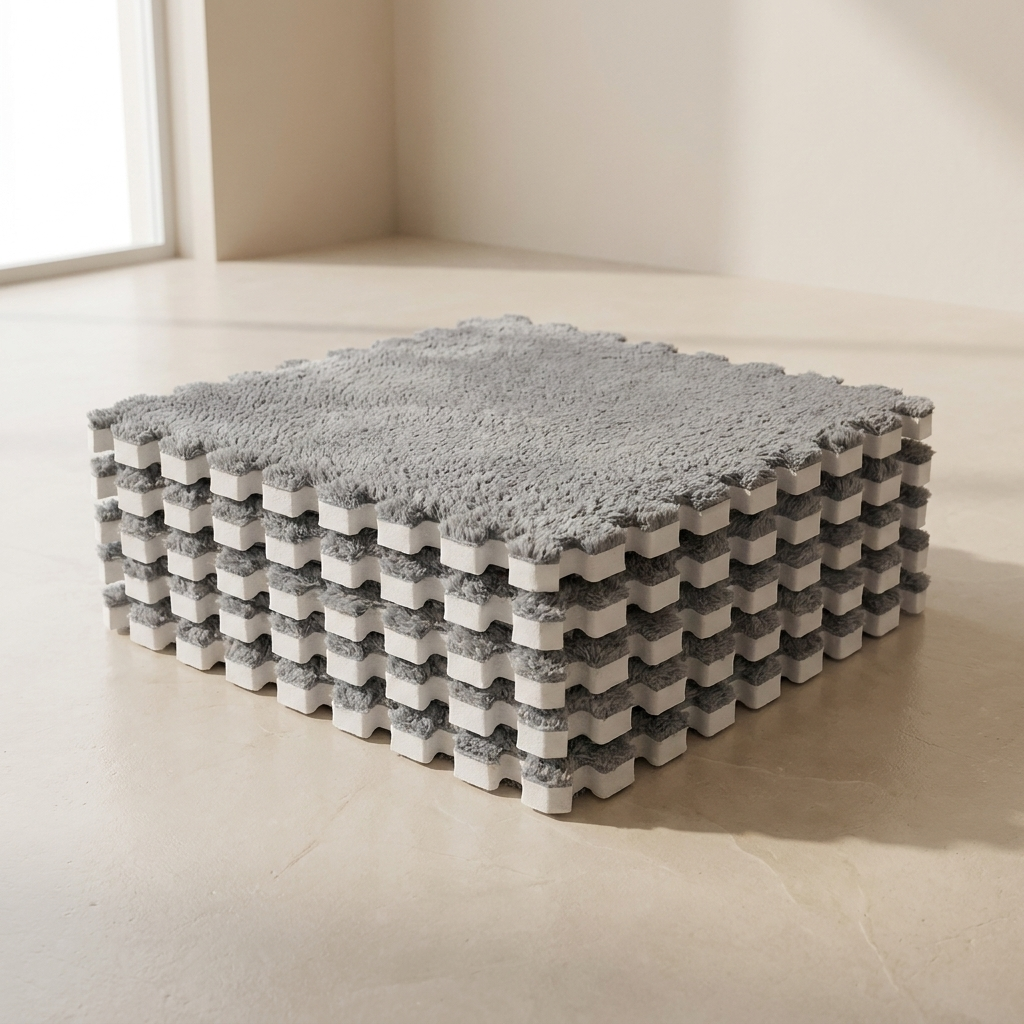 Interlocking Floor Mat With Plush Surface