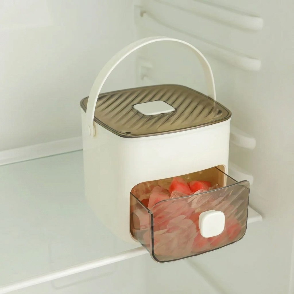 Manual Ice Cube Maker With Storage Bin
