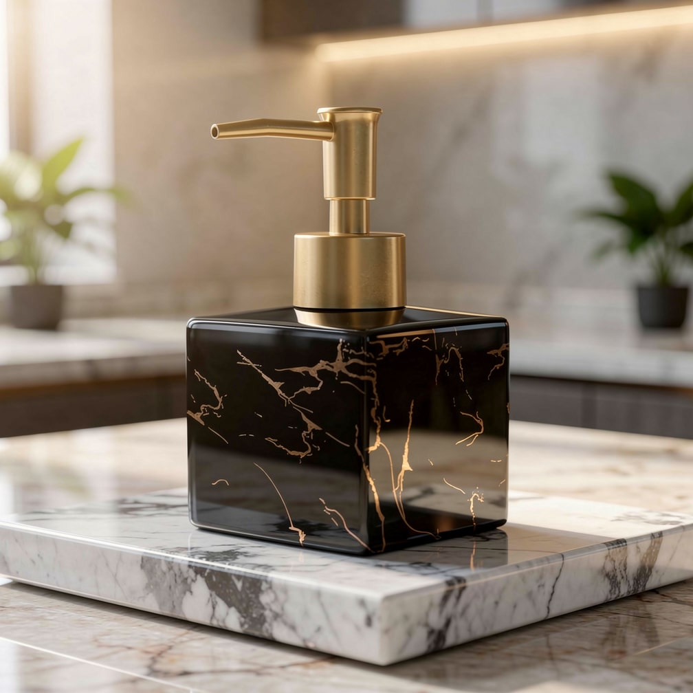 Marble Finish Soap Dispenser