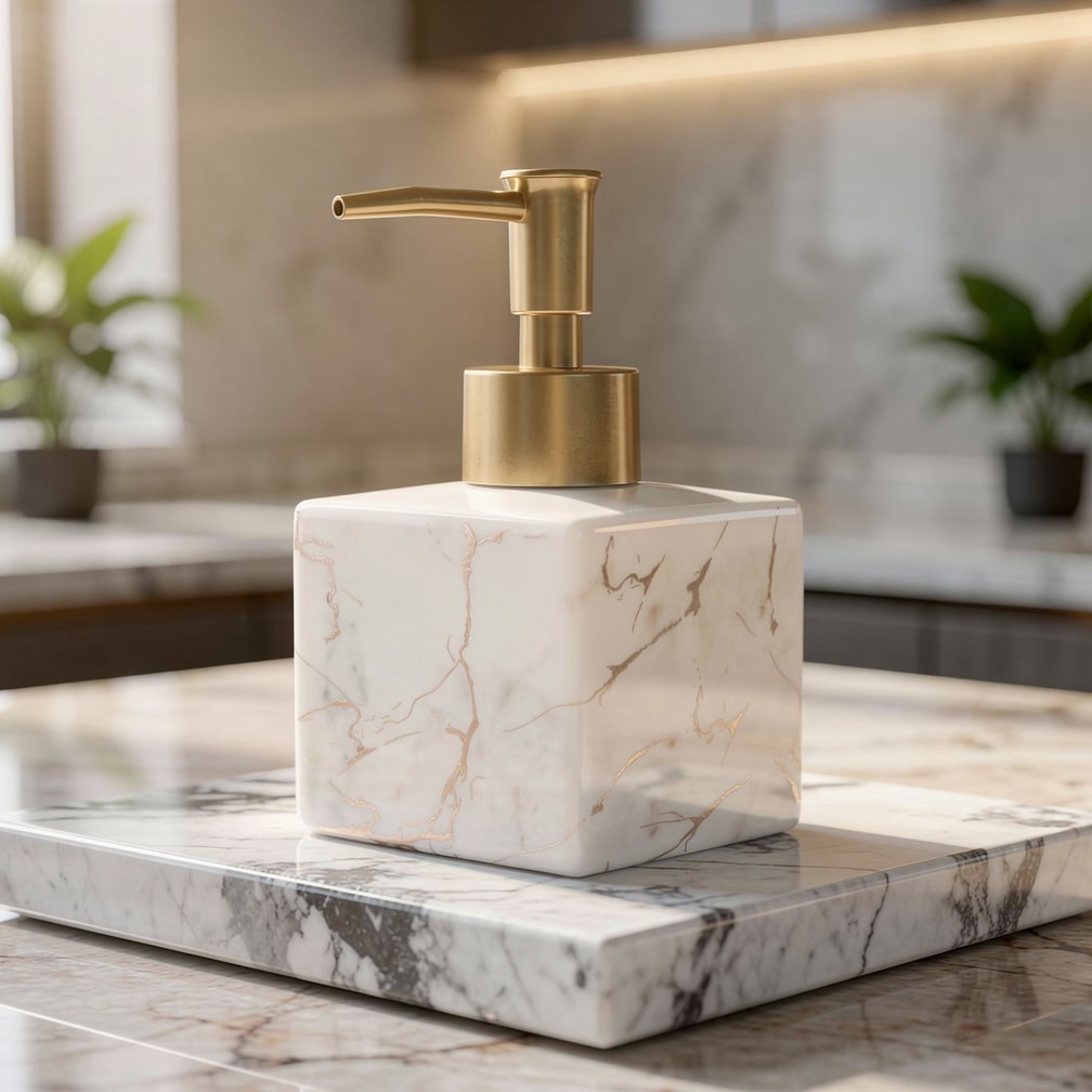 Marble Finish Soap Dispenser