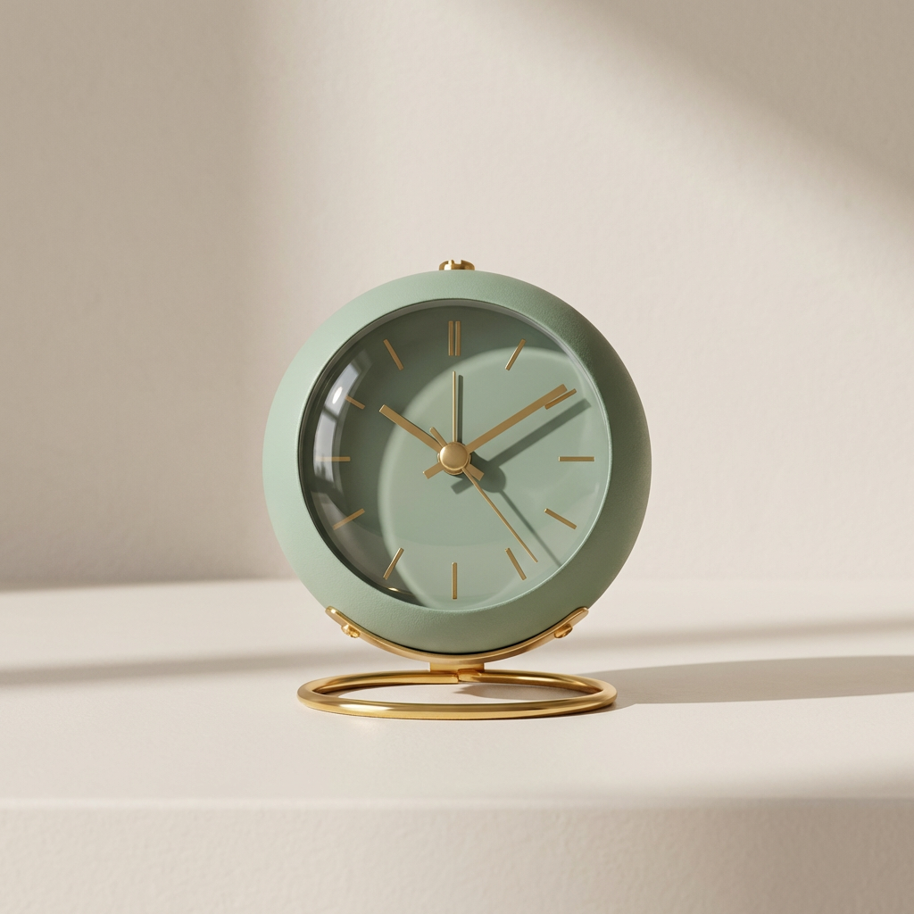 Minimalist Metal Desk Clock With Night Light