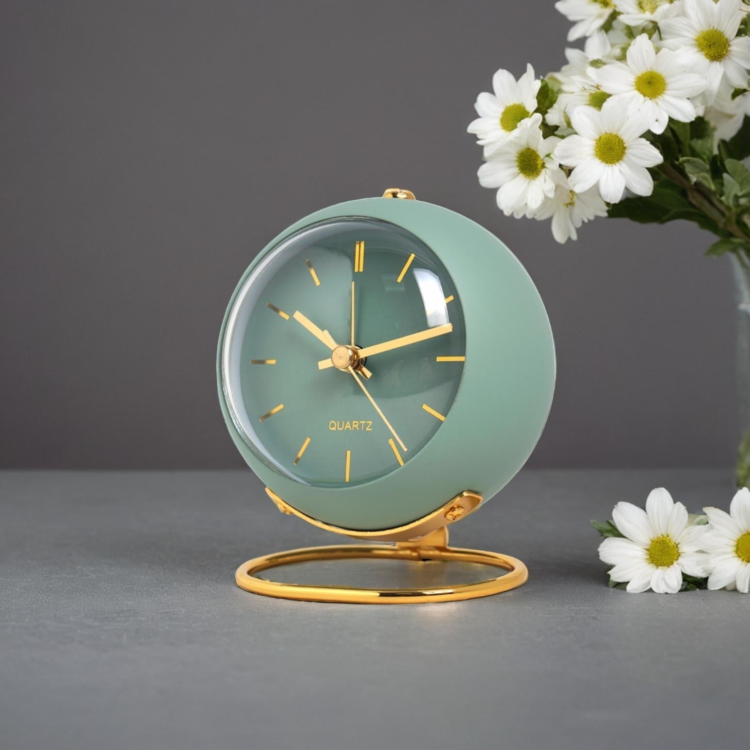 Minimalist Metal Desk Clock With Night Light