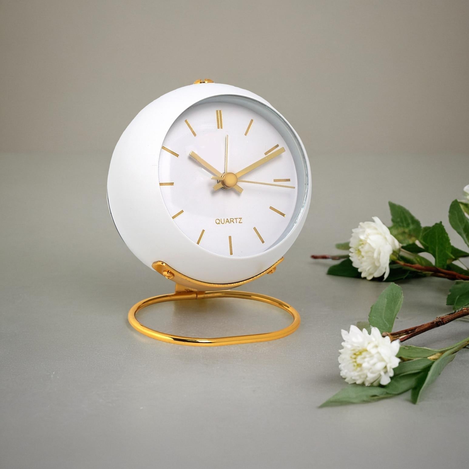 Minimalist Metal Desk Clock With Night Light
