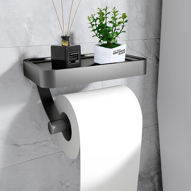Minimalist Wall-Mounted Toilet Paper Holder With Storage