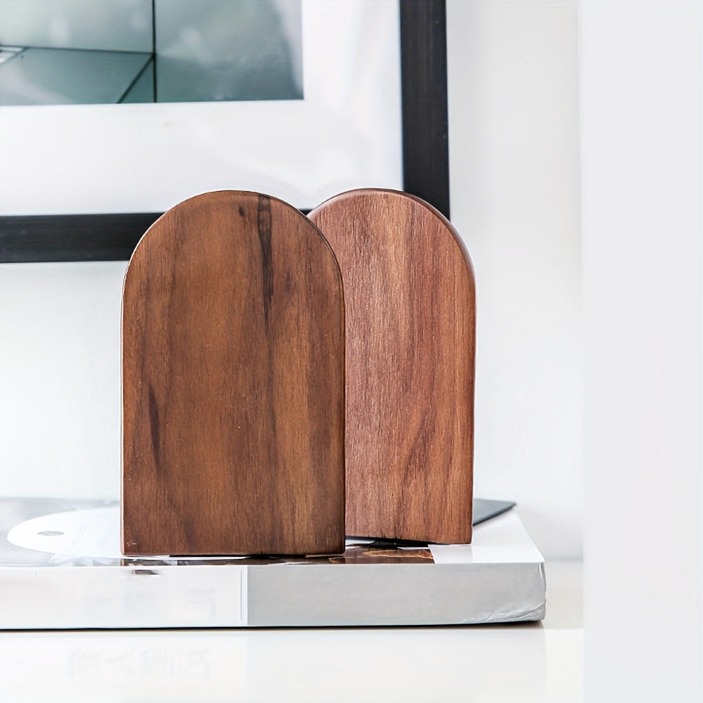 Minimalist Walnut Wood Bookends