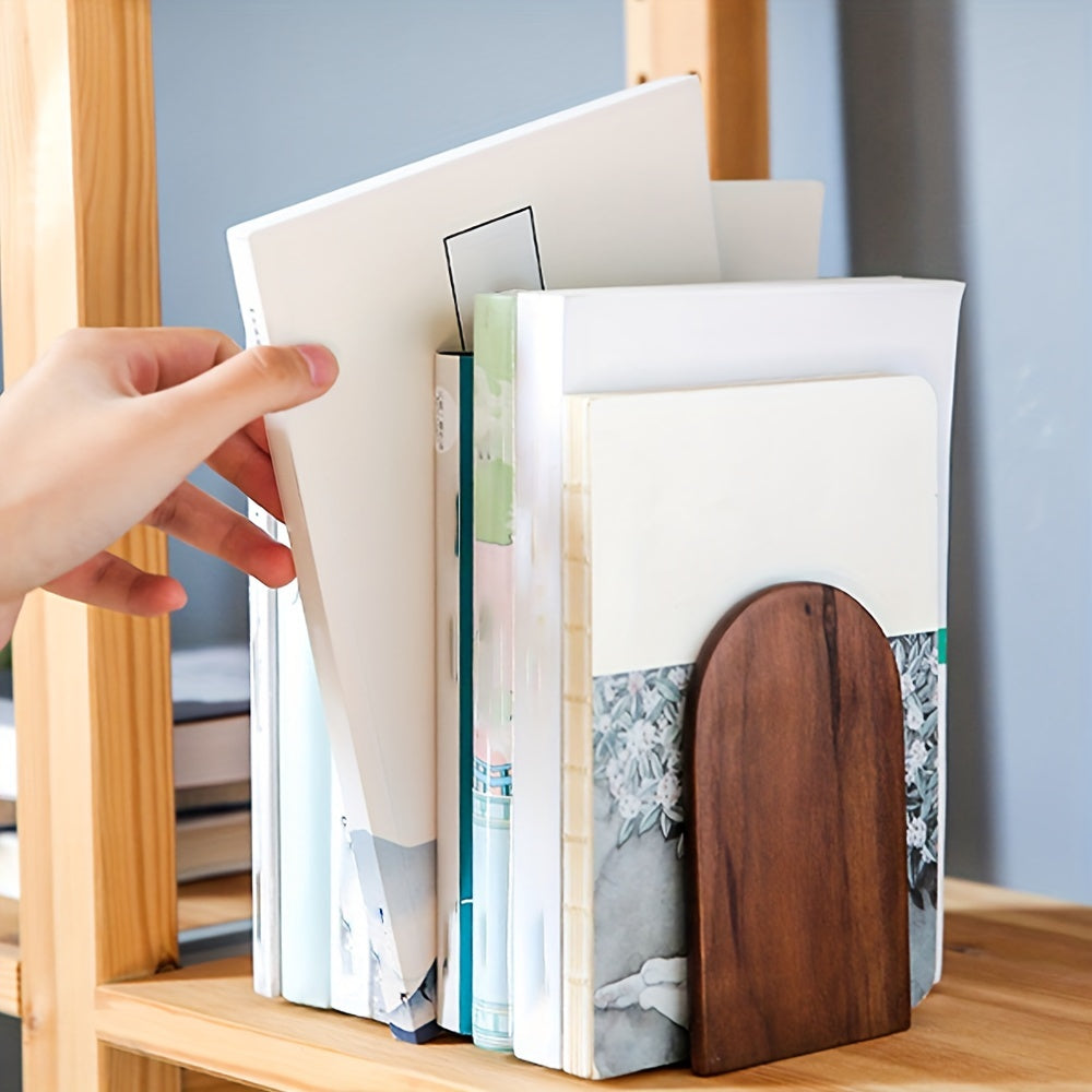 Minimalist Walnut Wood Bookends