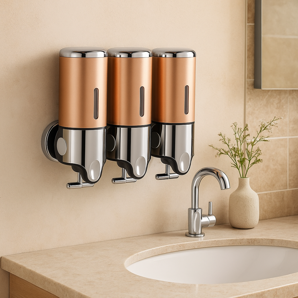 Modern 3 Chamber Wall Mounted Soap Dispenser