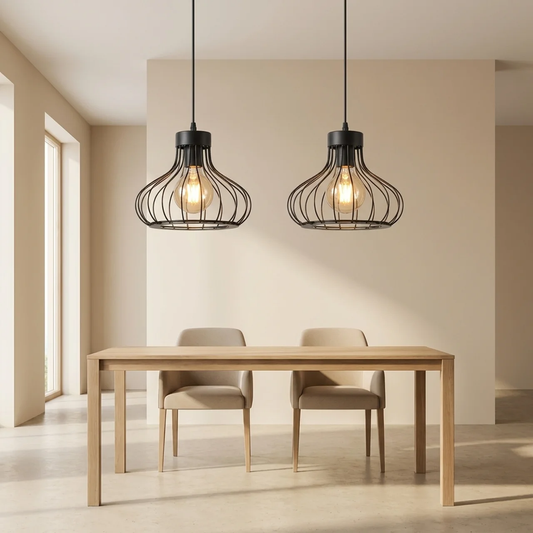 Modern Black Metal Adjustable Pendant Light