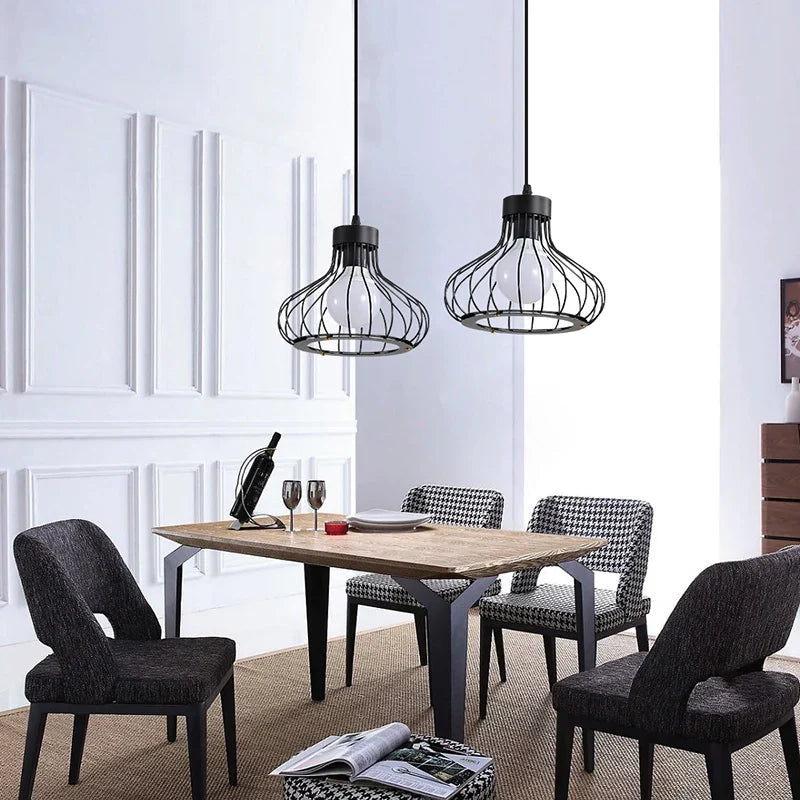 Modern Black Metal Adjustable Pendant Light