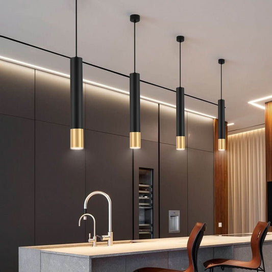 Modern Cylindrical Pendant Light With Adjustable Cord