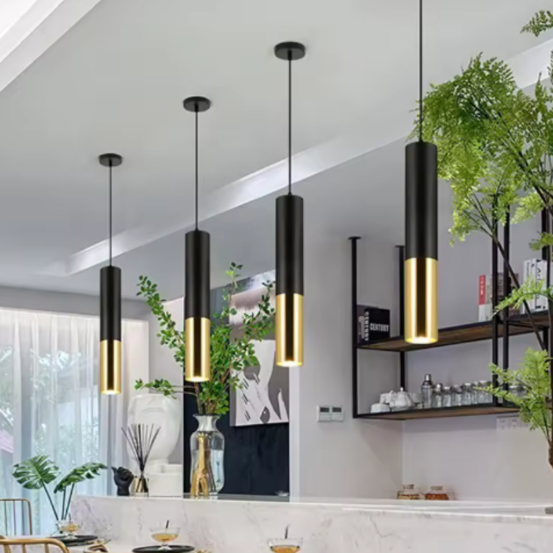 Modern Cylindrical Pendant Light With Adjustable Cord