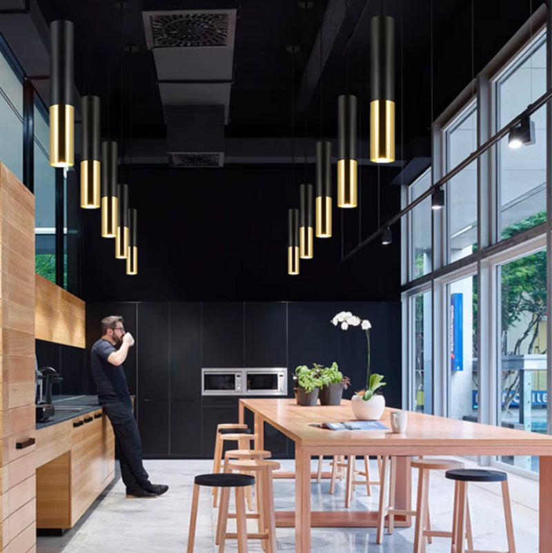 Modern Cylindrical Pendant Light With Adjustable Cord