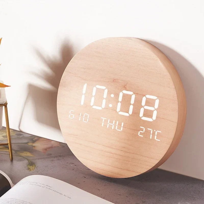 Modern LED Digital Wall Clock With Temperature