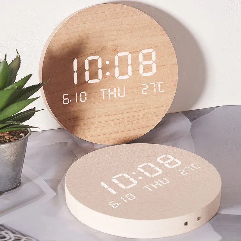 Modern LED Digital Wall Clock With Temperature