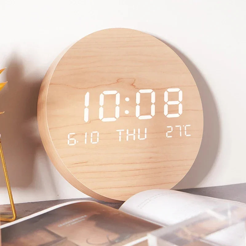 Modern LED Digital Wall Clock With Temperature