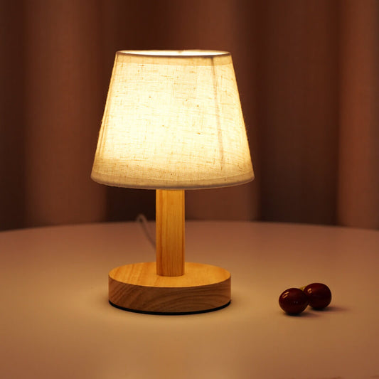 Modern Linen Table Lamp With Vintage Shade