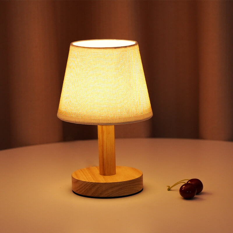Modern Linen Table Lamp With Vintage Shade