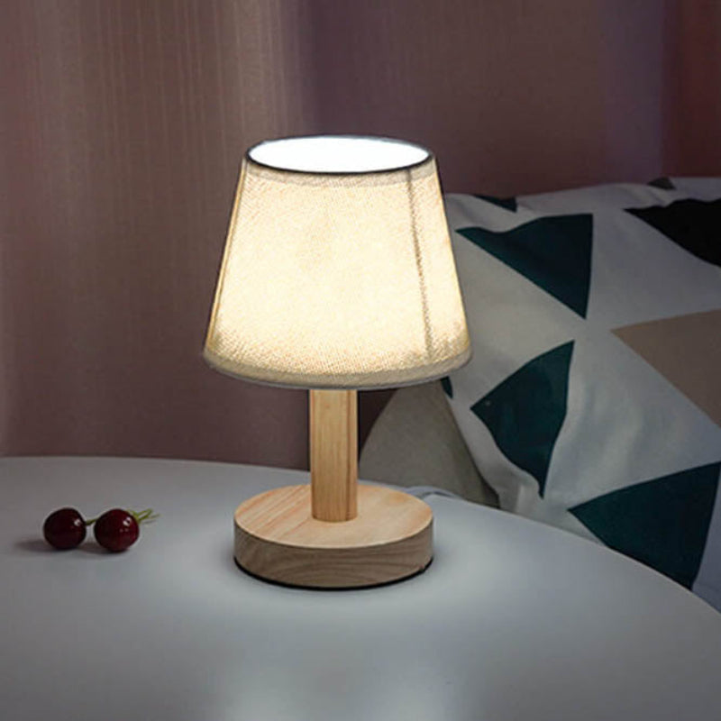 Modern Linen Table Lamp With Vintage Shade
