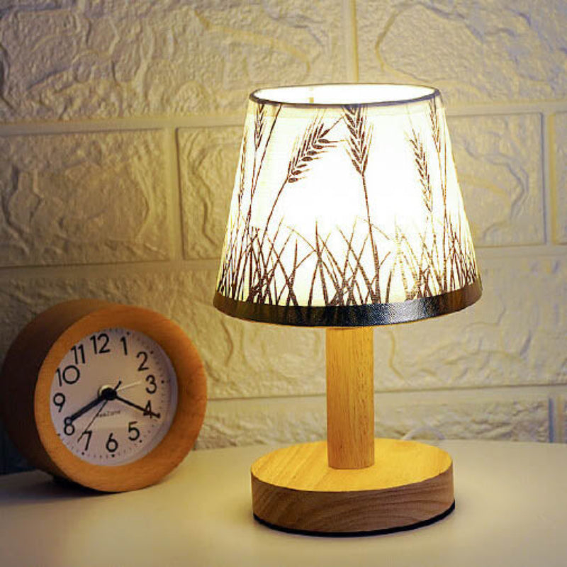 Modern Linen Table Lamp With Vintage Shade