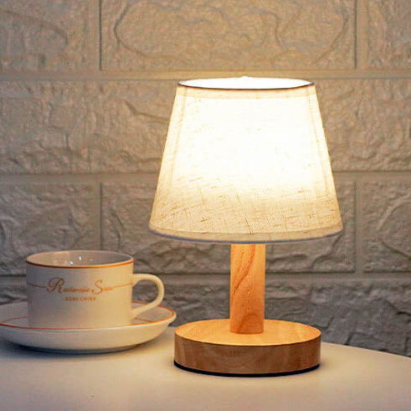 Modern Linen Table Lamp With Vintage Shade