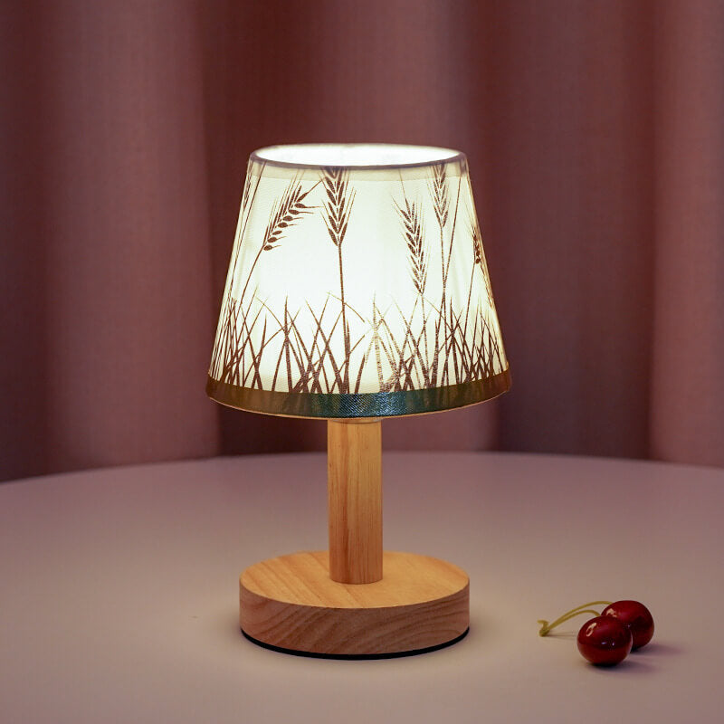 Modern Linen Table Lamp With Vintage Shade