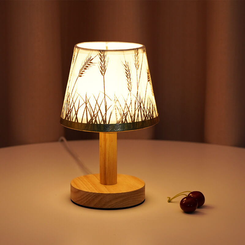 Modern Linen Table Lamp With Vintage Shade