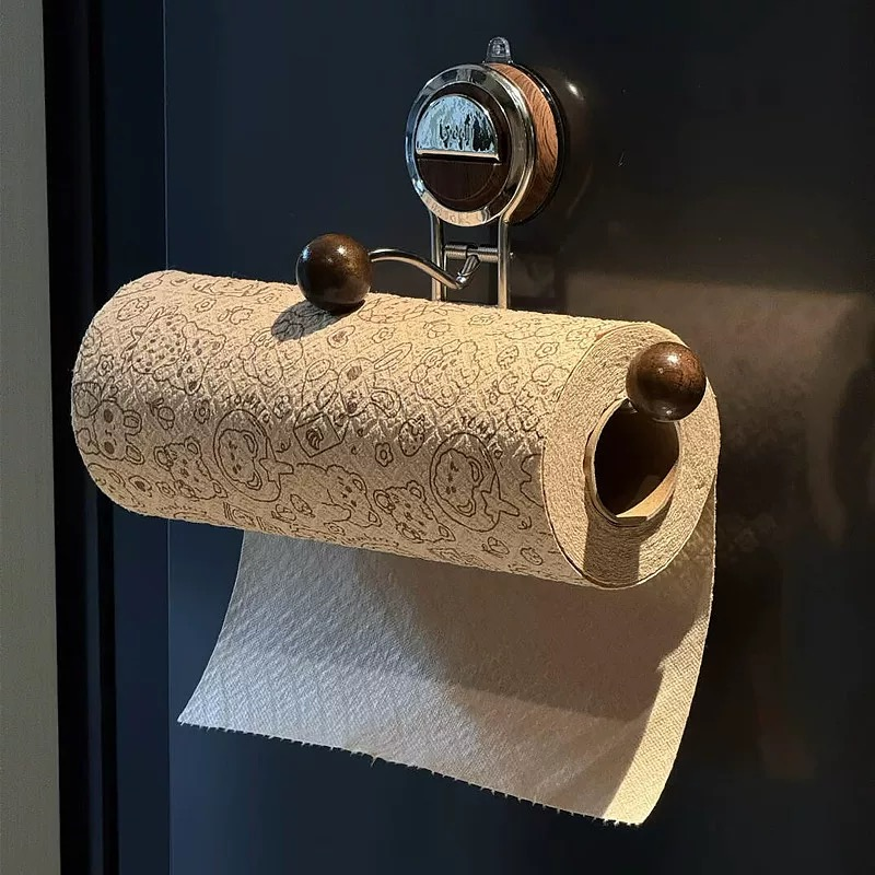 Modern Suction Mount Holder With Wood-Grain